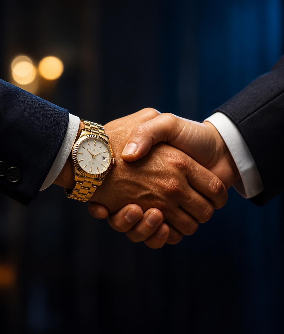 Two business owners shaking hands